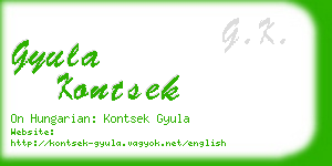 gyula kontsek business card